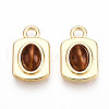 Rectangle Alloy Resin Charms PALLOY-N177-03G-1