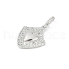 Brass Micro Pave Clear Cubic Zirconia Pendants KK-R213-16G-02-2