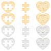 Unicraftale 8 Sets 2 Colors Ion Plating(IP) 304 Stainless Steel Split Pendants STAS-UN0055-50-1