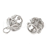 Brass Micro Pave Clear Cubic Zirconia Pendants KK-K349-16P-2