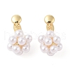 Rack Plating Brass Stud Dangle Earrings for Women EJEW-G394-19G-1