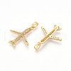 Brass Micro Pave Cubic Zirconia Pendants KK-T070-83G-2