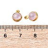 304 Stainless Steel Wrapped Dyed Natural Quartz Round Charms STAS-H235-01G-03-3
