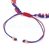 Independence Day Alloy Enamel Star Charm Bracelets BJEW-MZ00087-6