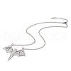 Non-Tarnish 2Pcs 2 Style 304 Stainless Steel Bat Pendant Necklaces Set NJEW-E092-01P-4