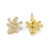 Bowknot Brass Micro Pave Cubic Zirconia Stud Earrings for Women EJEW-Q391-28G-02-2