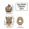 HOBBIESAY 2Pcs 2 Style Brass Beads FIND-HY0003-58-2