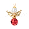 2pcs 2 Colors Brass Bell Pendants PALLOY-MZ00716-2