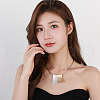 Matte Rectangle Alloy Pendant Necklaces for Women FS-WG1E175-01-2