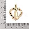 Brass Cubic Zirconia Pendants KK-Z050-11G-02-3