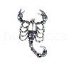 Scorpion Alloy Rhinestone Brooches for Backpack Clothes PW-WG697C8-03-1