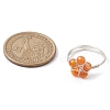 Flower Natural Green Aventurine & Carnelian & Amethyst & Apatite Finger Rings RJEW-TA00158-3