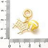 Brass Enamel Sport European Dangle Charms KK-U048-03G-04-3