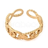 Ion Plating(IP) 304 Stainless Steel Open Cuff Rings for Women RJEW-Z057-10G-07-2