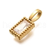 304 Stainless Steel Rhinestone Charms STAS-M109-04G-02-2