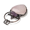 Natural Rose Quartz & Amethyst Big Pendants G-A221-04B-2