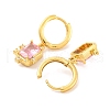 Brass Micro Pave Clear Cubic Zirconia Hoop Earrings for Women EJEW-U015-21G-2