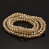 Pearl Luster Plated Faceted Rondelle Glass Beads Strands GLAA-A024D-PL01-2
