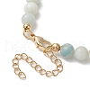 Natural Flower Amazonite &  Synthetic Turquoise Charm Anklets for Women AJEW-AN00616-01-4