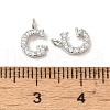Initial Letter Brass Micro Pave Cubic Zirconia Pendants ZIRC-F008-G-3