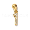 925 Sterling Silver Micro Pave Clear Cubic Zirconia European Dangle Charms STER-A045-01G-1-1