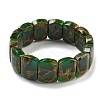 Synthetic Rectangle Gold Clinquant Stone Stretch Bracekets G-P549-01D-1