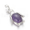 Natural Amethyst Pendants G-L512-A07-2
