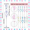 SUNNYCLUE 10Pcs 10 Colors Gradient Color Alloy Beadable Bar Keychain for DIY Crafts Jewelry Making KEYC-SC0001-19-2