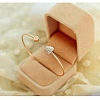 Double Heart Alloy Rhinestone Cuff Bangles for Women WGD430F-01-3