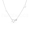 Elegant 925 Sterling Silver Clear Cubic Zirconia Star Pendant Necklaces for Women JC3493-1