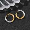 304 Stainless Steel Two Tone Hoop Earrings EJEW-P313-02A-G-3