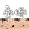 Rack Plating Brass Micro Pave Clear Cubic Zirconia Pendants KK-Z039-14P-3