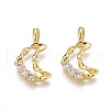 Brass Micro Pave Clear Cubic Zirconia Pendants ZIRC-O035-16G-1