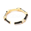 Bamboo Shape Golden Enamel Cuff Rings for Women KK-G404-11-3