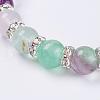 Natural Fluorite Stretch Bracelets BJEW-JB03210-02-2