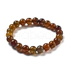 Natural Dragon Veins Agate Beaded Stretch Bracelets for Women Men BJEW-F483-01-4