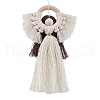 Handmade Cotton Macrame Angel Pendant Decorations HJEW-JM02844-2