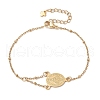 304 Stainless Steel Cable Chains Charm Bracelets for Women BJEW-JB11317-2
