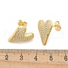 Rack Plating Brass Micro Pave Clear Cubic Zirconia Stud Earrings for Women EJEW-C125-06B-G-5
