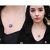Butterfly Brass Pave Glass Birth Stone Pendant Necklaces FS-WG3BB0A-09-2