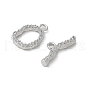 Brass Pave Clear Cubic Zirconia Toggle Clasps KK-U052-09P-2