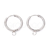Tarnish Resistant 201 Stainless Steel Huggie Hoop Earring Findings STAS-P283-01S-P-1