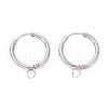 201 Stainless Steel Huggie Hoop Earring Findings STAS-P283-01S-P-1