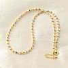 4MM Three-color Brass Textured Round Beaded Necklaces for Women NJEW-D314-12PG-3