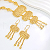 Elegant Fashion Rectangle Brass Necklace & Earrings Sets for Women HY2703-3