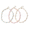 3Pcs 3 Colors Natural Cowrie Shell & Glass Seed Beaded Beaded Necklaces NJEW-JN05331-2