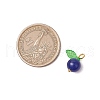 Natural Dyed Malaysia Jade Round Fruit Charms with Glass Leaves PALLOY-JF03401-02-3