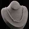 Brass Twisted Cable Chain Necklaces with OT Clasps for Men Women NJEW-G160-11P-3
