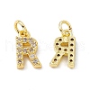 Real 18K Gold Plated Brass Micro Pave Clear Cubic Zirconia Charms KK-E068-VB452-R-1