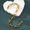 Ion Plating(IP) 304 Stainless Steel Bowknot & Oval Link Chain Bracelet for Women BJEW-G669-18G-1